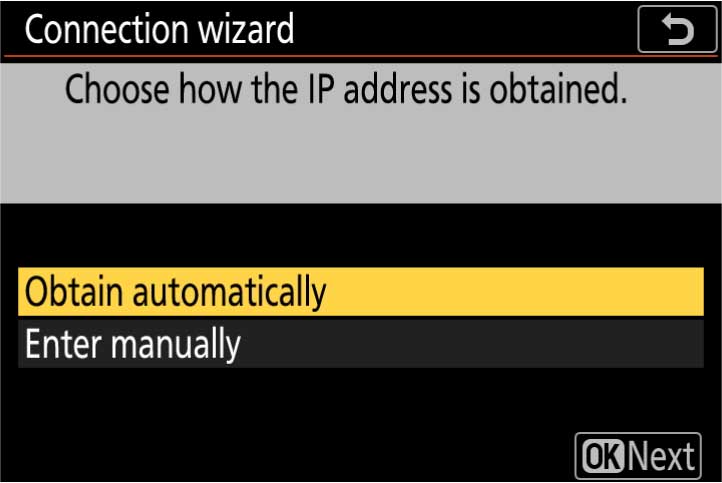 Camera IP address shown on screen